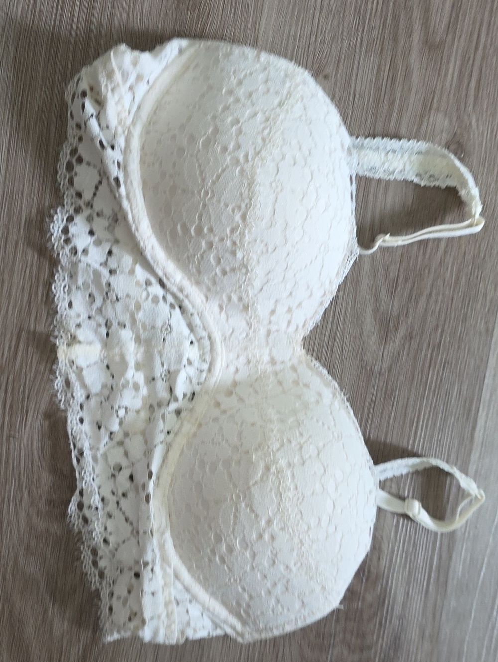 PINK Victoria's Secret Cream Lace Padded Bralette